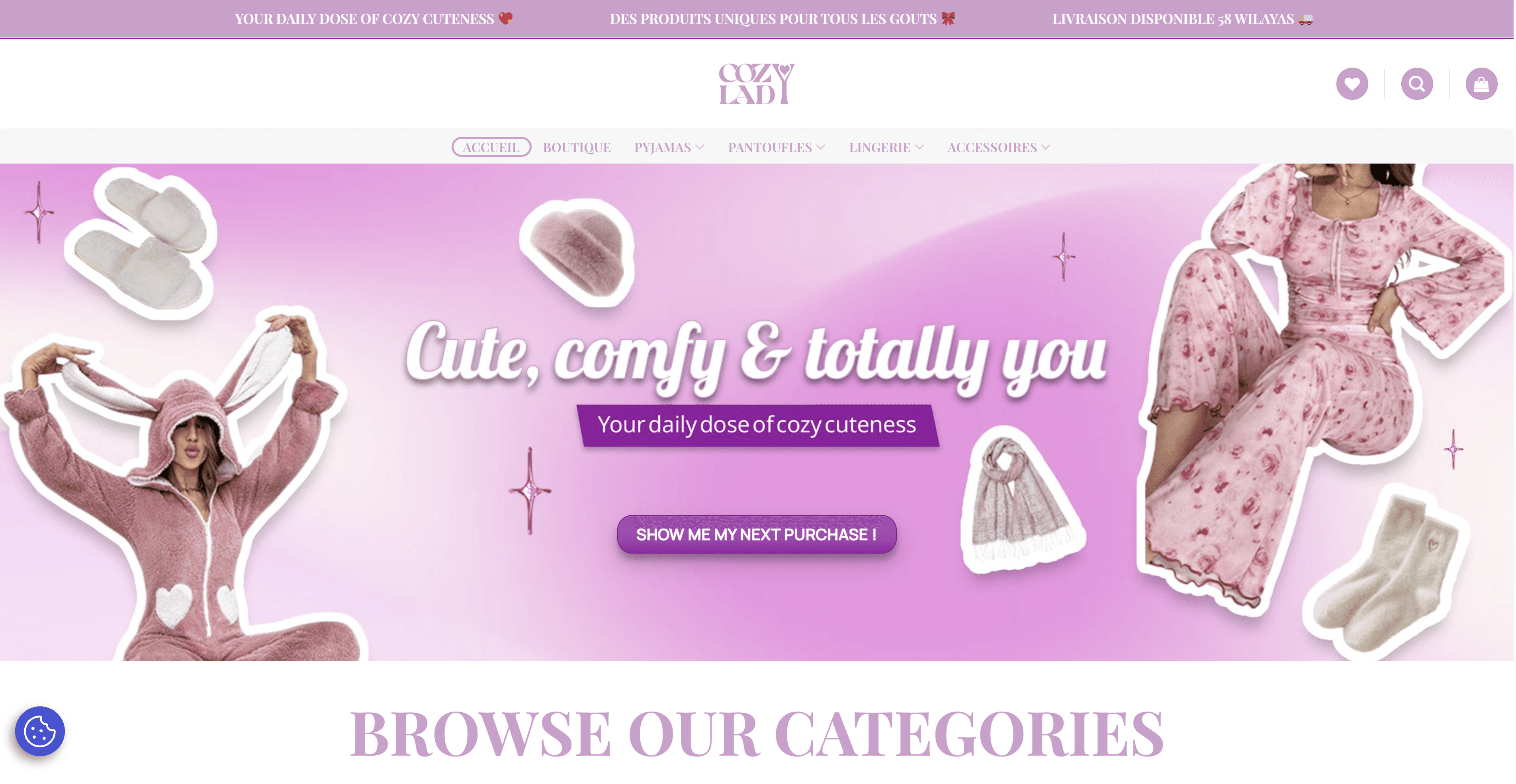 Cozy Lady — website screenshot